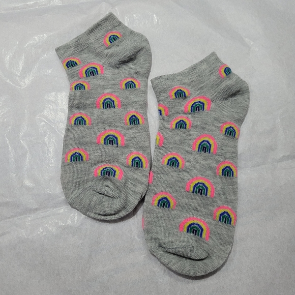 Rainbows Graphic Print Design No Show Ankle Socks Colorful Pride Fashion Fun - Picture 11 of 11
